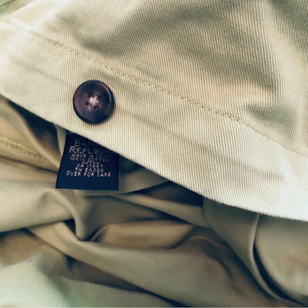 Banana Republic Chino Duvet Cover Heavy Cotton Full/Queen Button Olive Green